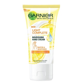 หมด-Garnier Light Complete Nourishing Hand Cream การ์นิเย่ ไลท์ คอมพลีท นูริชชิ่ง แฮนด์ ครีม ผลิตภัณฑ์บำรุงผิวมือ 50 มล.