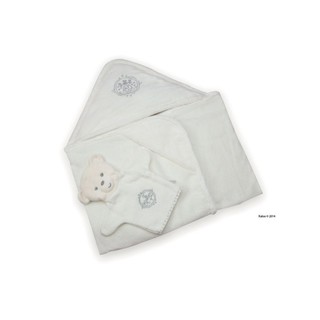 ชุดผ้าเช็ดตัวและถุงมือผ้า KALOO PERLE - BATH TOWEL WITH WASH MITTSสีขาว