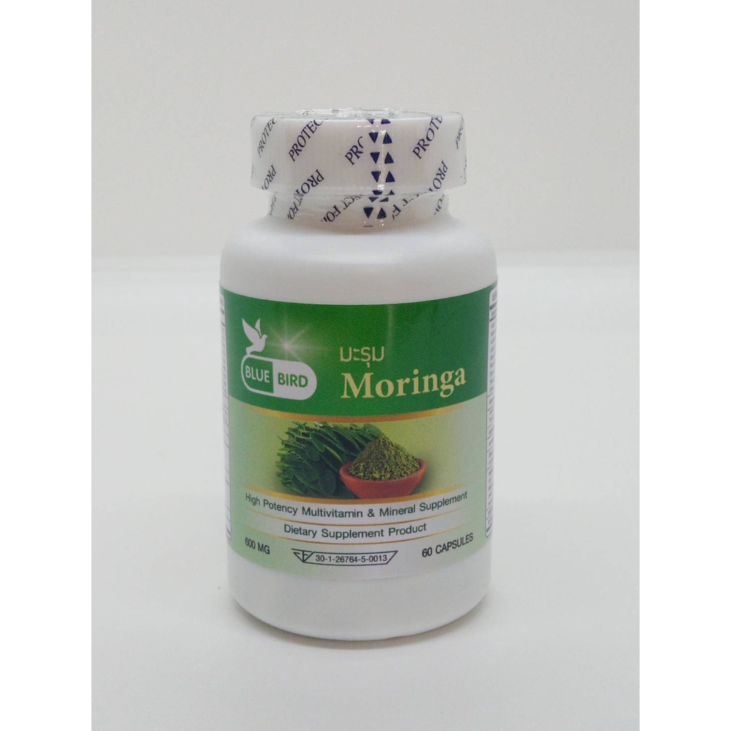 มะรุม-moringa-ตรา-บลูเบิร์ด-ขนาด-600-มิลลิกรัม-60-แคปซูล