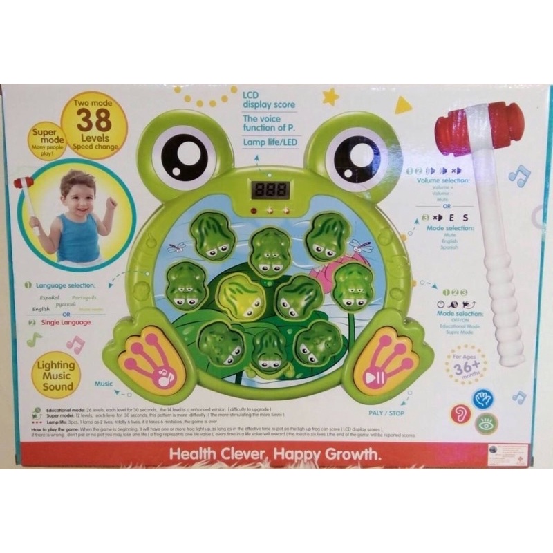 งานดี-แพคเกจสวย-ขายดีมาก-frog-face-เกมทุบน้องกบ-มีจอlcdแสดงคะแนน-เลือกภาษาได้-เลือกระดับความเร็วได้38ระดับ-เพิ่มและลด