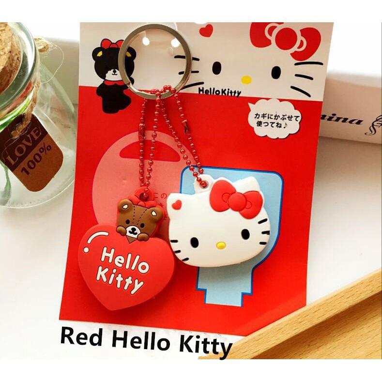 สินค้า การ์ตูนน่ารัก Key Cover ที่ครอบกุญแจ พวงกุญแจ Hello Kitty มิกกี้เมาส์ Silicone Keychain Gift