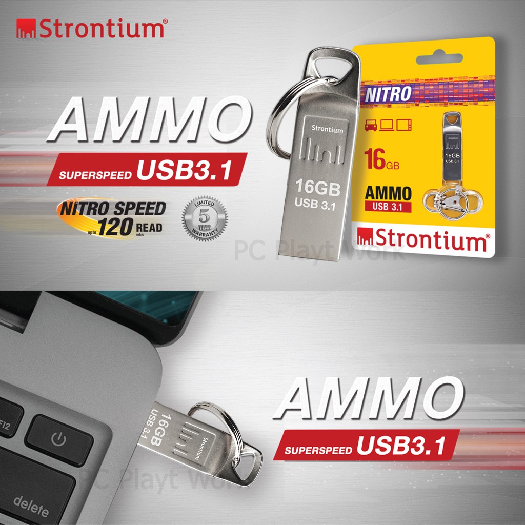 Strontium USB 3.1 Flash Drive รุ่น Ammo ขนาด 16 GB | Shopee Thailand