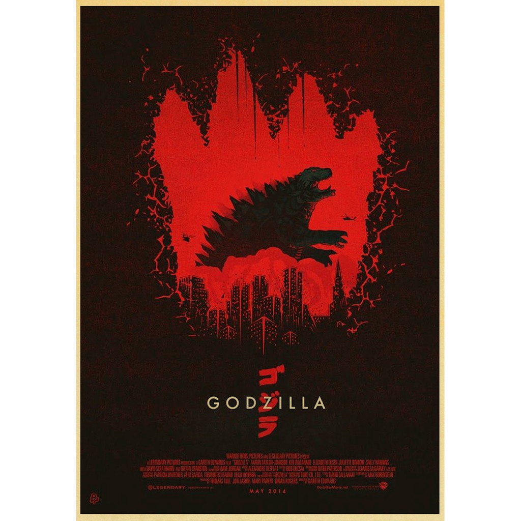 โปสเตอร์ภาพยนตร์-godzilla-retro-สําหรับตกแต่งบ้าน