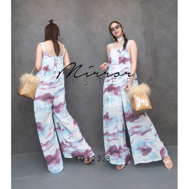 code-10323-8-จั้มสูทมัดย้อม-จั้มสูทไปทะเล-จั้มสูททรงหลวม-งานป้าย-mirrorsister