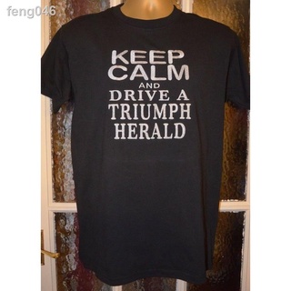 ✔❒Herald Keep Calm And Driveblack เสื้อผ้าปัก Mensshirtneck แขนสั้น TOP Casual หลวมแฟชั่น Print