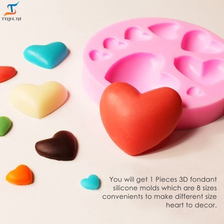 【TTLLIP】1 Pieces Mixed Size Silicone Candy Molds,Heart Shape Resin Molds Handmade Soap Mould Candy Making