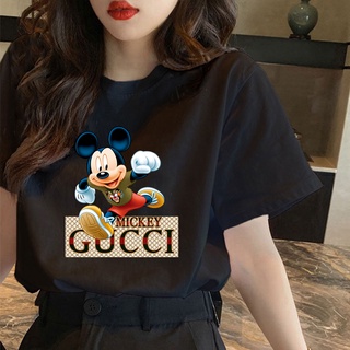 CX Korean plus size t shirt  Round neck Cartoon Mickey disney Graphic Printed t-shirt short sleeve tees oversized  as