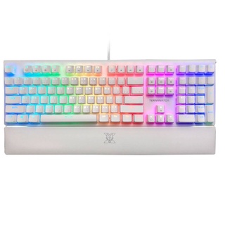 KEYBOARD GAMING NUBWO-X30 WHITE TERMINATOR  RED-SWITCH  คีย์บอร์ดเกมส์ที่มาพร้อมที่รองข้อมือ สินค้ารับประกัน 2 ปี