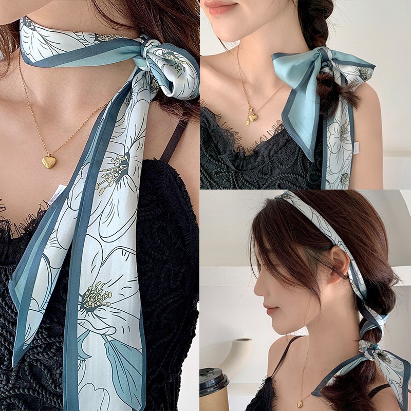 ที่คาดผม-ผ้าพันคอ-ผ้าเรยอน-ประดับโบว์-แฟชั่นสไตล์เกาหลี-สําหรับผู้หญิง