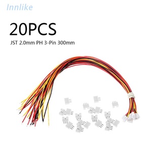 ภาพขนาดย่อสินค้าINN 20 SETS Mini Micro JST 2.0 PH 3-Pin Connector plug with Wires Cables 300MM