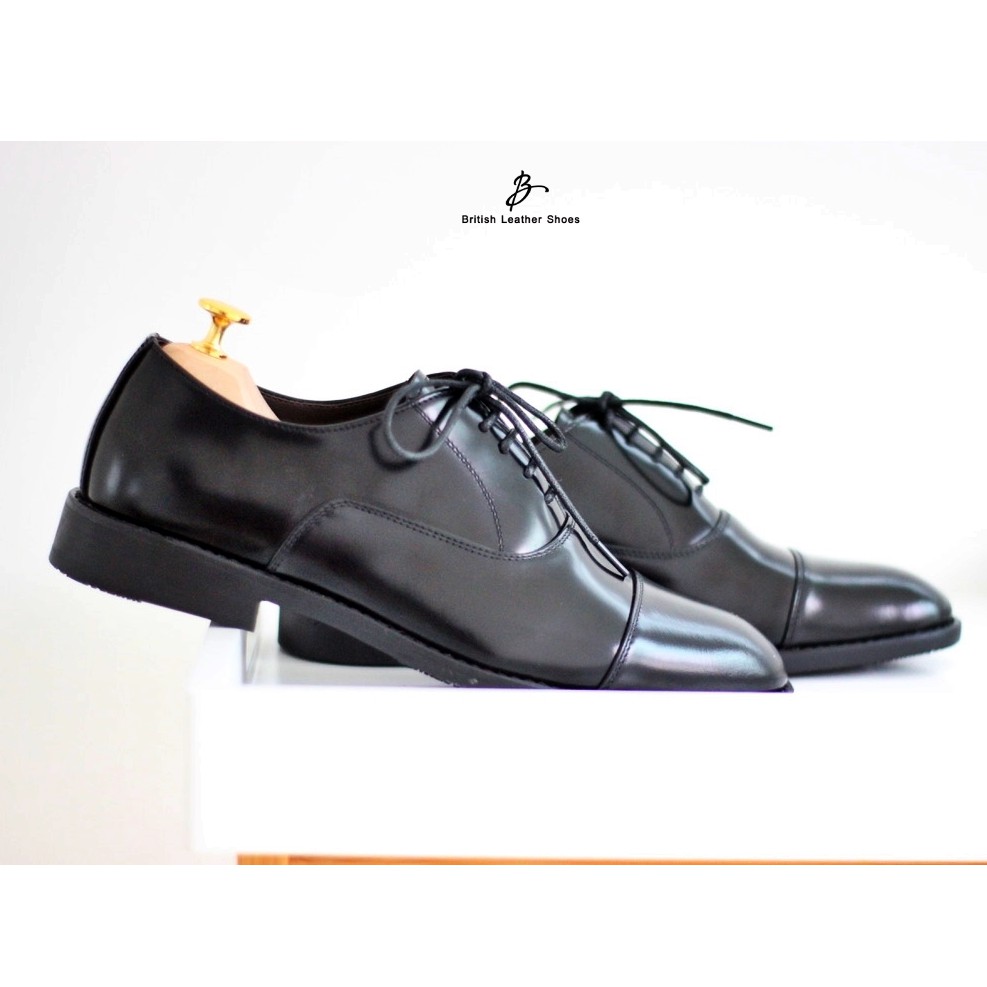 ภาพสินค้าBritish รองเท้าหนังออกซฟอร์ด รุ่น Cap Toe Oxford (Black) จากร้าน british_leathershoes บน Shopee ภาพที่ 2