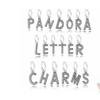 อุปกรณ์เครื่องประดับ925  PanDuoRa  A-Z Letter Pendant Charm จี้ตัวอักษร A-Z Letter Charm 925 Silver บุคลิกภาพ DIY สร้อย ข้อ มือ แฟชั่น A-Z โรแมนติก ส่งของขวัญ