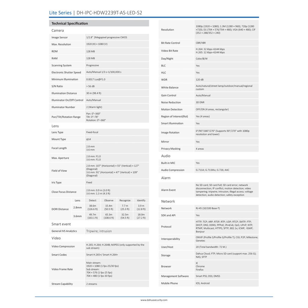 dahua-กล้องวงจรปิด-ip-2-ล้านพิกเซล-รุ่น-dh-ipc-hdw2239tp-as-led-s2-2-8-mm-ภาพสี-24-ชั่วโมง-บันทึกภาพและเสียง