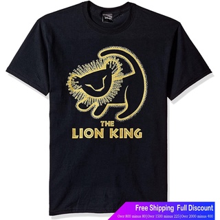 ดิสนีย์เสื้อยืดลำลอง Disney Mens Lion King Painted Baby Simba Poster Graphic T-Shirt Disney T-shirtPEJ