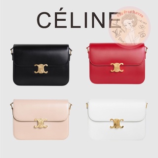 Shopee ถูกที่สุด 🔥100% ของแท้ 🎁Celine Brand New TRIOMPHE Large Shiny Cow Leather Handbag