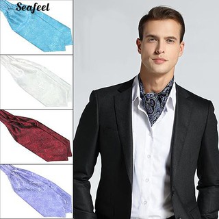 ภาพขนาดย่อของสินค้าชุดบุรุษผ้าไหมสีสันซาตินจัดงานแต่งงานเนคไท Cravat Ascot Tie