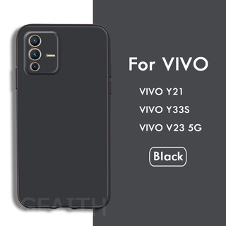 NEW เคส VIVO Y21 Y33S 2021 เคสโทรศัพท์ VIVO Y21 Y33S V23 5G Soft Liquid Silicone TPU Skin Feeling Lens Protection เคส VIVOY21