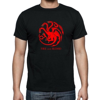 [S-5XL] เสื้อยืดผู้ชาย ลาย Game of Thrones Targaryen ทรงสลิมฟิต