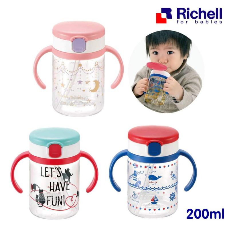 richell-ถ้วยหลอดดูดกันสำลัก-aq-clear-straw-bottle-mug