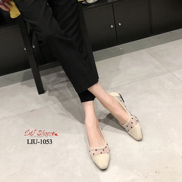 liu-1053-รองเท้าคัชชูส้นเตี้ย-วัสดุผ้าาข่าย