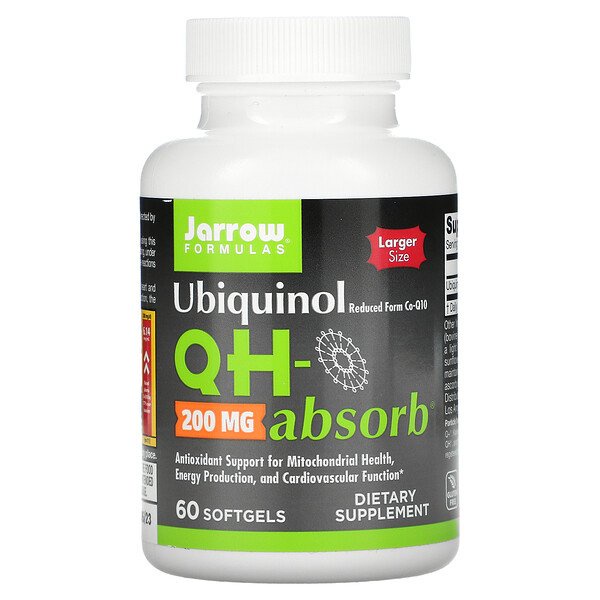 Jarrow Formulas, Ubiquinol, QHAbsorb, 100,200 mg, 30,60,90,120