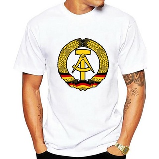 เสื้อยืดผ้าฝ้ายพรีเมี่ยม เสื้อยืด ผ้าฝ้าย พิมพ์ลายโลโก้ Ddr Symbol - Flag Wappen Hammer Circle East Germany สําหรับผู้ชา
