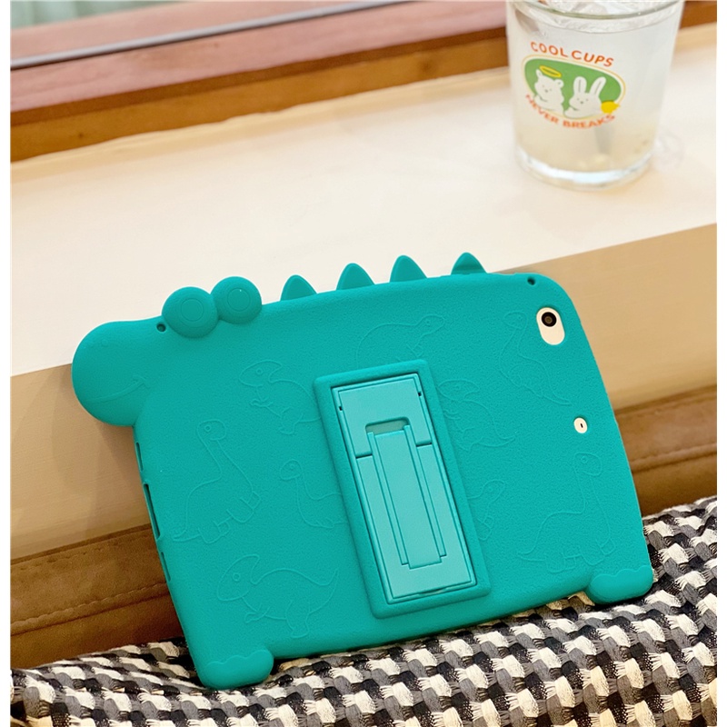 เคสแท็บเล็ตซิลิโคน-ลายไดโนเสาร์-สีฟ้า-พร้อมสายคล้องไหล่-สําหรับ-ipad2-3-4-5-6-ipad-pro11-air-1-2-3-4-ipad-9-7-2017-2018-pro10-5-pro9-7