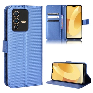 VIVO V23 5G เคส เคสฝาพับ PU Leather Wallet Case Stand Holder Flip VIVO V23 5G เคส