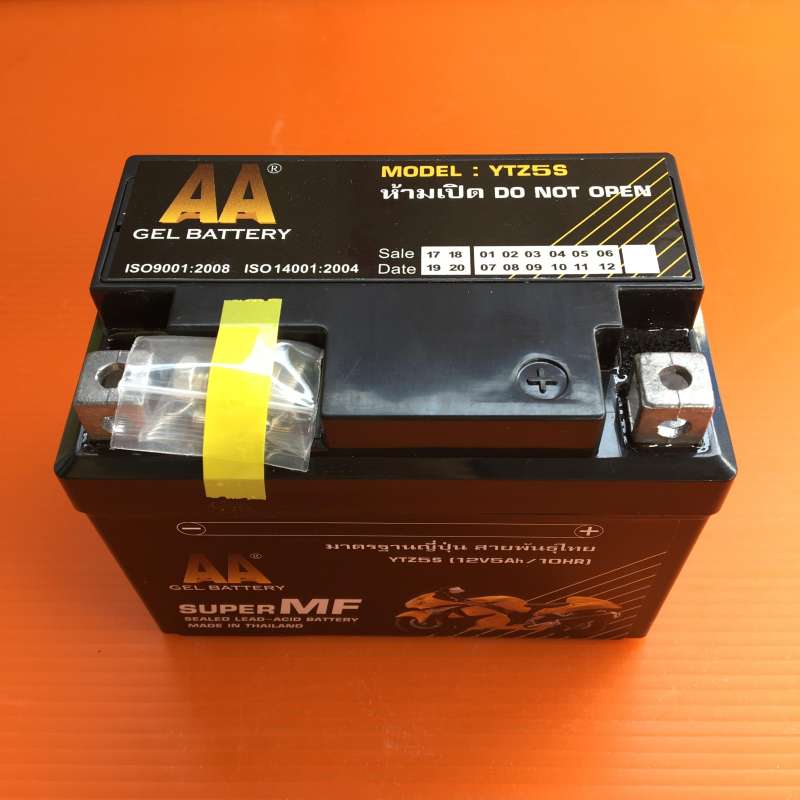 แบตเตอรี่สำหรับรถมอเตอร์ไซค์-รุ่น-ytz5s-12v5ah-ยี่ห้อ-aa-รับประกันนาน-6เดือน