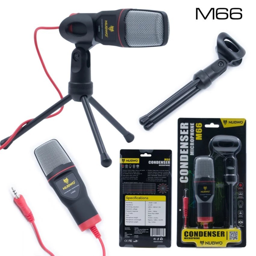 nubwo-m66-condenser-microphone-ไมค์โครโฟน-พร้อมขาตั้ง