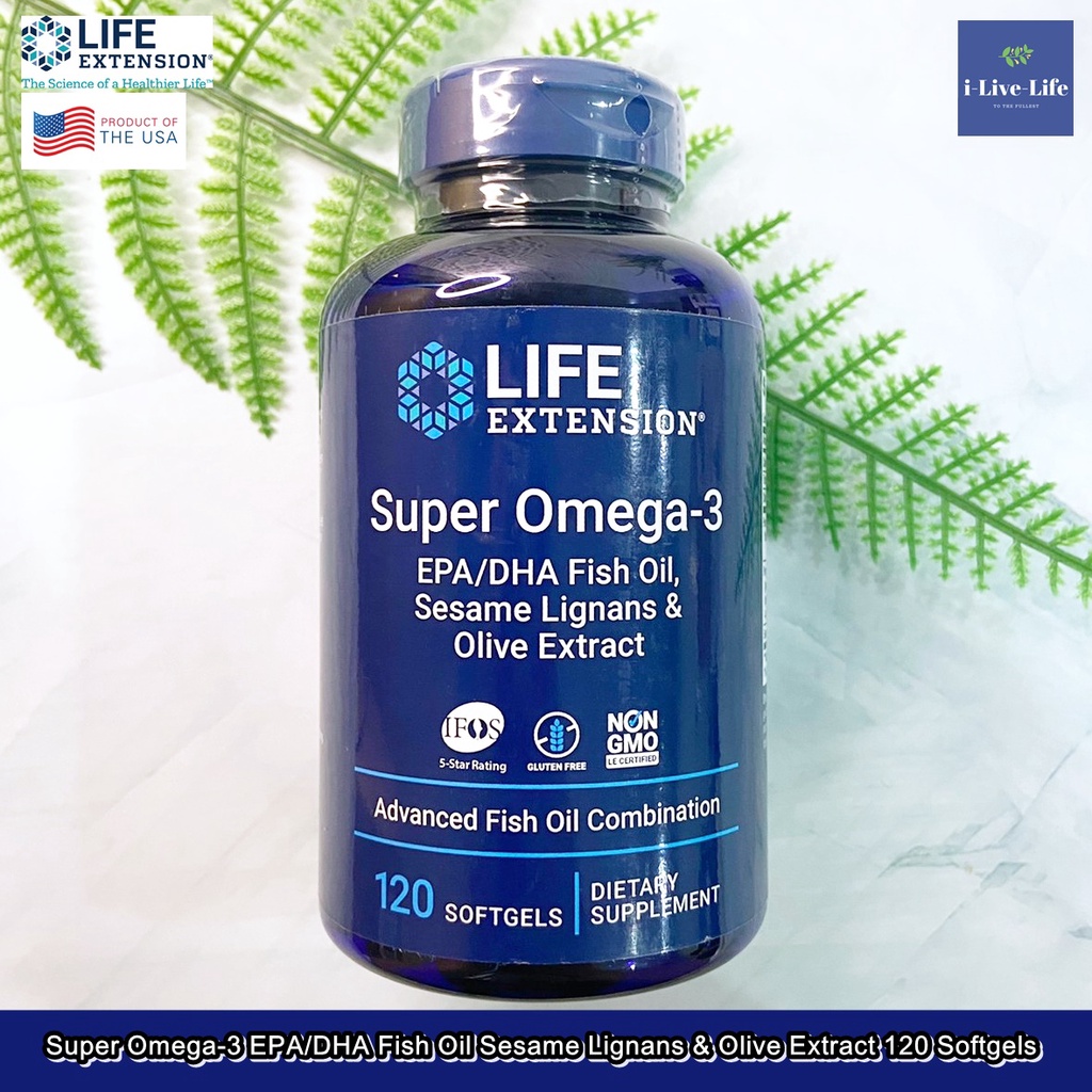 Life Extension - Super Omega 3 EPA/DHA Fish Oil 120 Softgels น้ำมันปลา ...