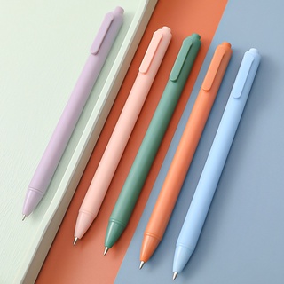 ปากกาเจล สีดํา สีมาการอง แบบเรียบง่าย สําหรับนักเรียน สํานักงาน สอบ