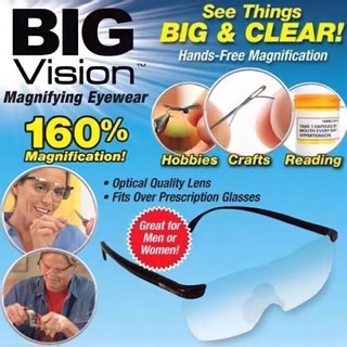 สินค้า แว่นตาขยาย Big Vision 160% งานตัวแท้ แว่นตา ขยายไร้มือจับ