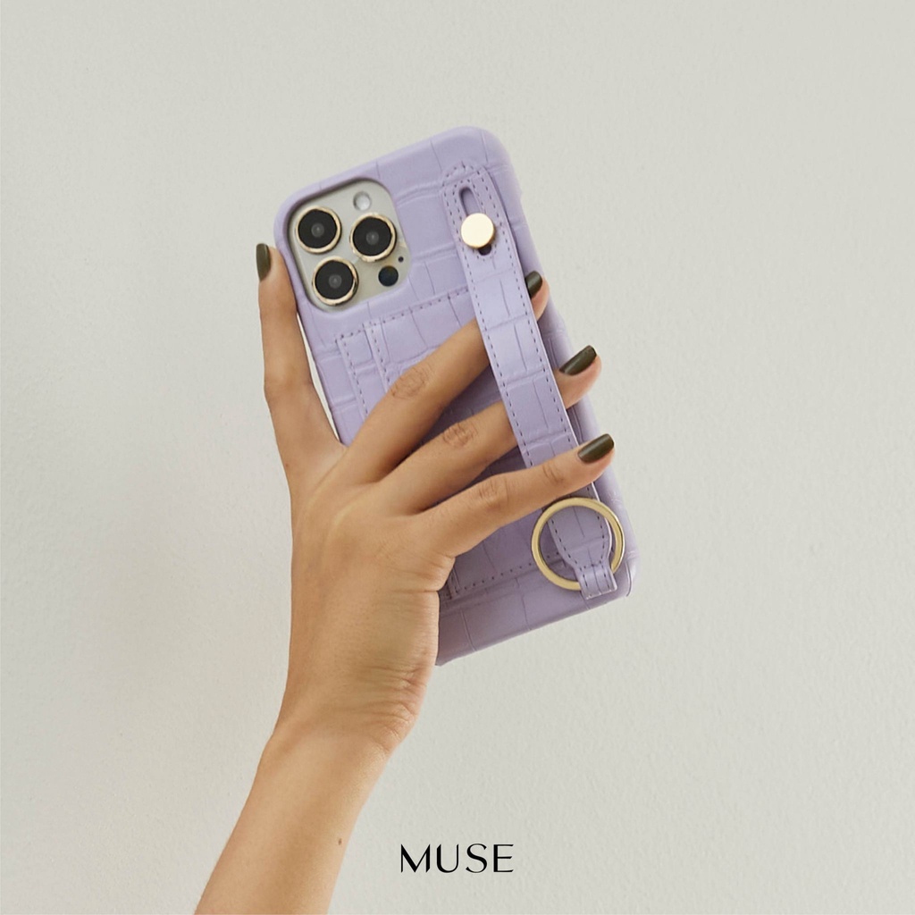 ภาพหน้าปกสินค้า( ลดเพิ่ม 65.-) MUSE Hand Strap Card Holder Phone Case PASTEL Tone (11/11Pro /11Pro Max) จากร้าน muse.onthemove บน Shopee