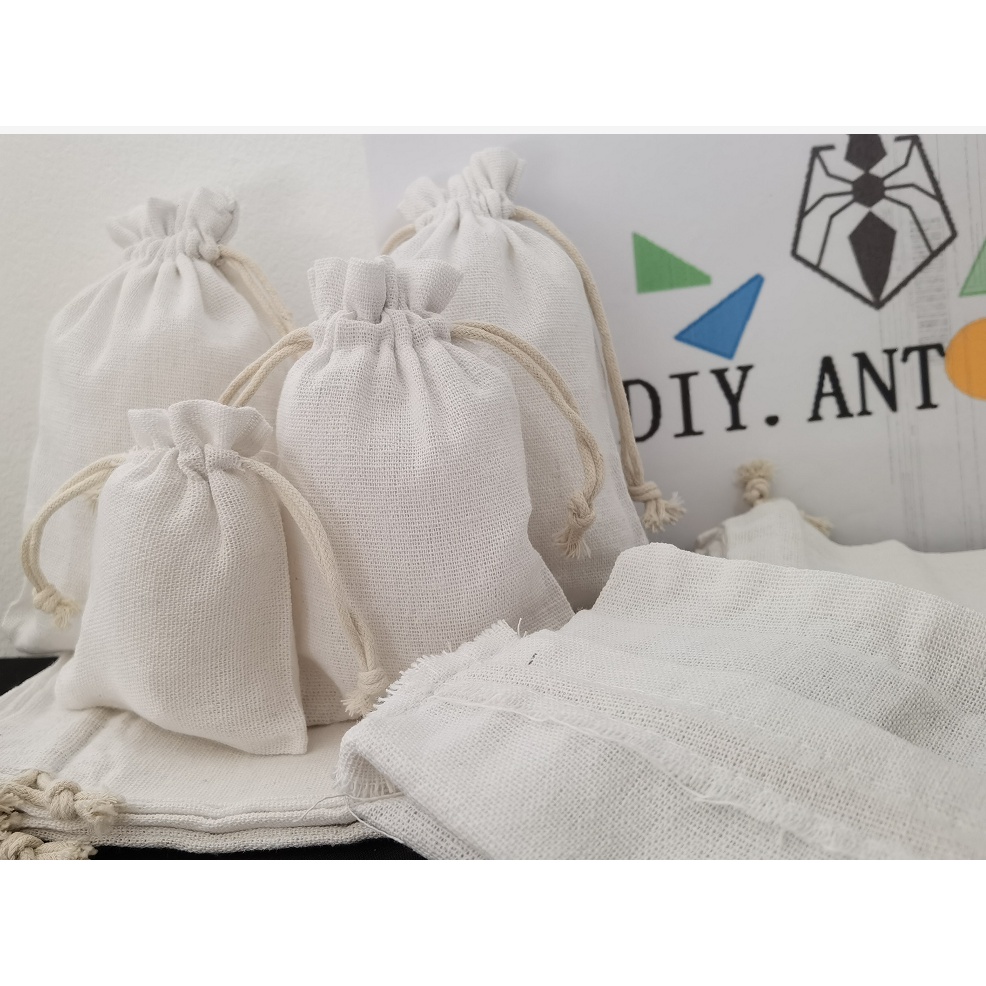 ภาพหน้าปกสินค้าDIY (พร้อมส่ง ) ถุงผ้าหูรูด ผ้าดิบ ของเป๋าชำร่วย จากร้าน diy.ant บน Shopee