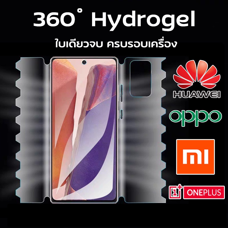 ภาพหน้าปกสินค้าฟิล์ม360องศา ฟิล์มไฮโดรเจล ฟิมรอบเครื่อง ฟิมอ้อมหลัง Hydrogel Mi Oppo Oneplus Huawei จากร้าน glasspro.th บน Shopee