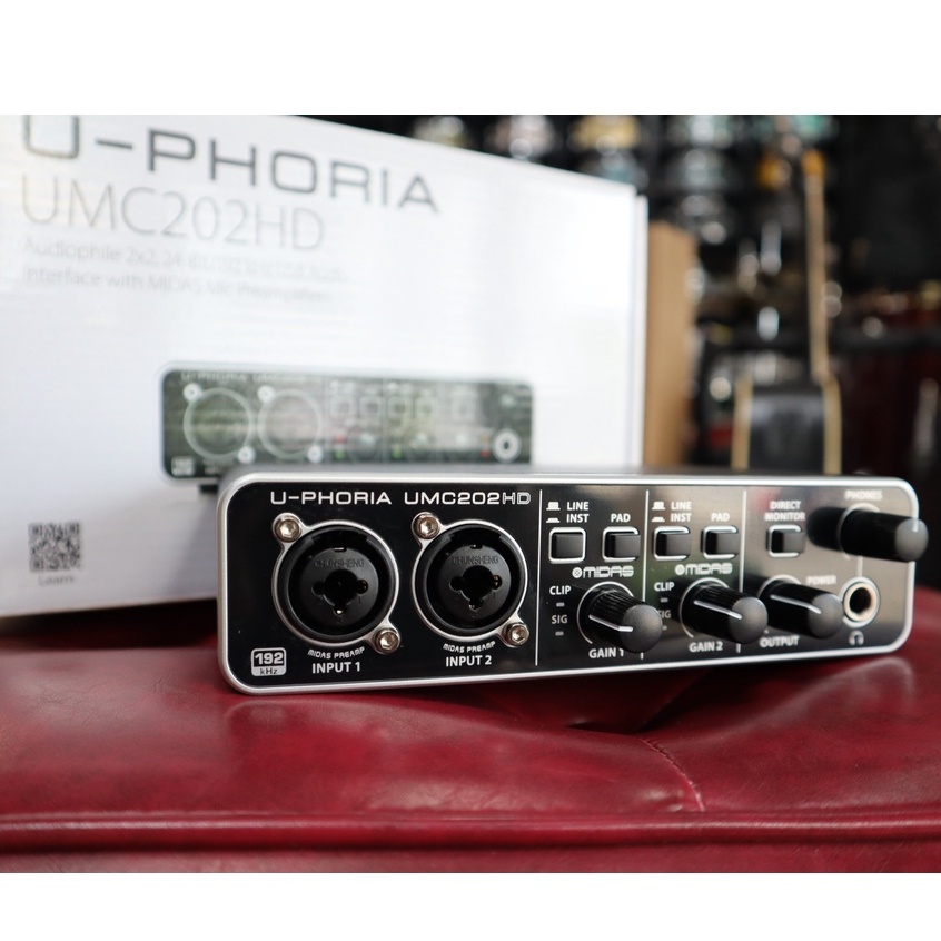 ของแท้-ขายดี-อินเตอร์เฟส-ทำเพลง-behringer-umc202hd-ออดิโอ-อินเตอร์เฟส-คุณภาพเสียงระดับมืออาชีพ-เป็นแบบ-usb-ต่อคอมฯได้