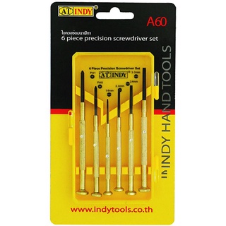 "AT INDY" ไขควงซ่อมนาฬิกา ไขควงด้ามเล็ก ชุดไขควงเล็ก 6 ตัว/ชุด รุ่น A60 (6 Piece Precision Screwdriver Set)