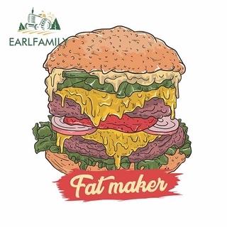 Earlfamily สติกเกอร์ ลายกราฟฟิตี้ Burger Make Fat Fine 13 ซม. X 11.7 ซม. สําหรับตกแต่งรถยนต์ SUV