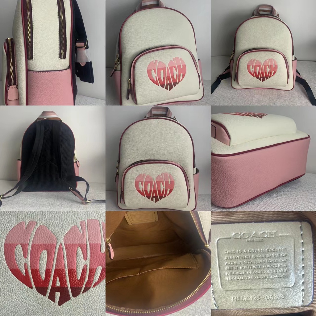 outlet-court-backpack-with-stripe-heart-motif-ca246-กระเป๋าเป้สะพายหลัง-coac-h-แท้-กระเป๋าผู้หญิง