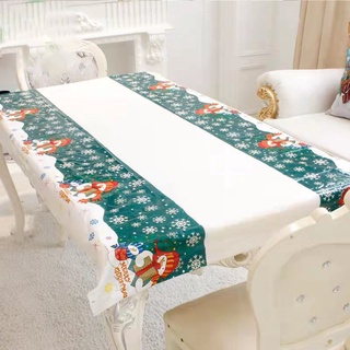 ผ้าปูโต๊ะพีวีซีลายการ์ตูนคริสต์มาสขนาด 108X180 ซม. สําหรับตกแต่งบ้าน