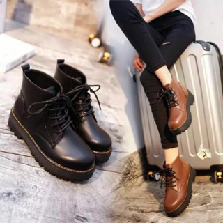 สินค้า รองเท้าบูทมาร์ตินสไตล์อังกฤษ/Ankle boots รองเท้าบูทมาติน(A33)