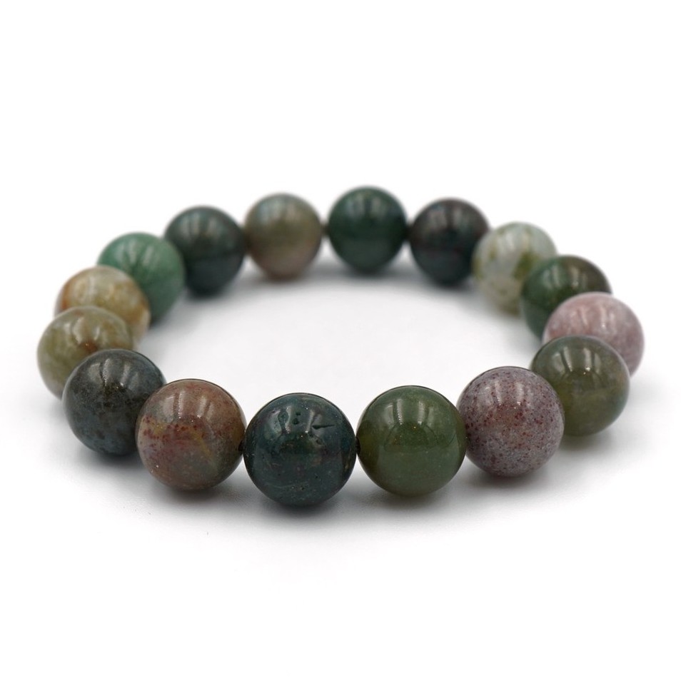 ราคาและรีวิวMOSS AGATE หินมอสอาเกต ขนาด 10 มม. สร้อยข้อมือหินแท้ by siamonlineshop