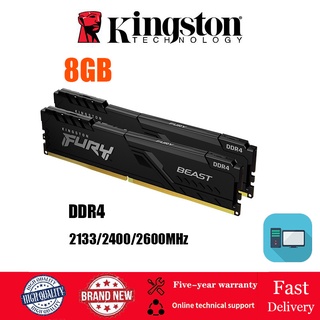 【พร้อมส่ง】Kingston Beast แรมหน่วยความจํา 8GB DDR4 DIMM 2133 2400 2666 3200MHz 288Pin 1.2V RAM PC4-17000 19200 12800 21300 25600 สําหรับ PC