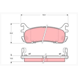 ผ้าดิสเบรคหลัง FORD LASER 1.6 1.8 1990- MAZDA 323 ASTINA ตาตี่ PROTEGE 1994- MX-5 NA NB LANTIS 1.8 2.0 V6 GDB3129 TRW