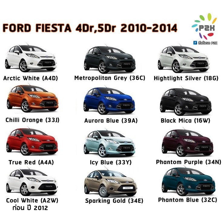 สีแต้มรถ-piy-i-สีรถยนต์-ford-fiesta-สีตรงตามรุ่นรถ-ตรงเบอร์-กี่งเงา-ขนาด-30-ml-ขวด