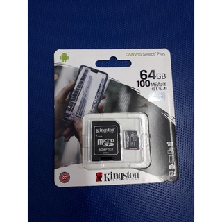 Kingston Micro SD Card เมมโมรี่การ์ด 64gb(Class 10) ของแท้!! รับประกันศูนย์