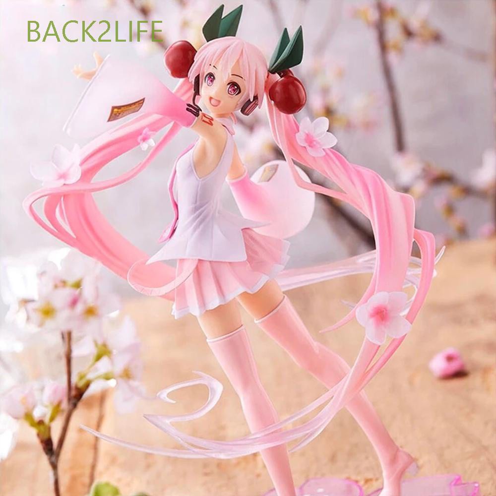 ภาพหน้าปกสินค้าBACK2LIFE 20cm Miku Hatsune PVC Action Figures Anime Model 2020 Version Toys Doll Ornaments Collecting Gifts Girls Pink Sakura Miku Figure/Multicolor