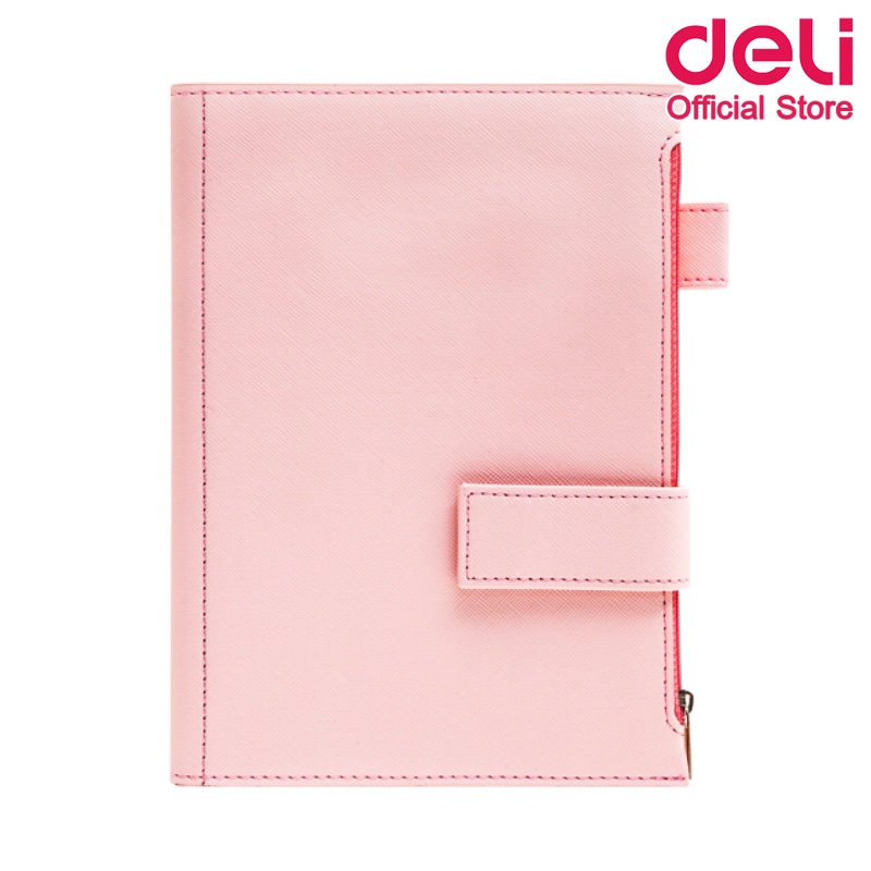 deli-22220-notebook-96-page-สมุดมีเส้นปกหนัง-มีช่องใส่ของด้านหน้า-สมุด-สมุดโน้ต-สมุดบันทึก-สมุดบันทึกลายแฟนซี-สมุดเขียน