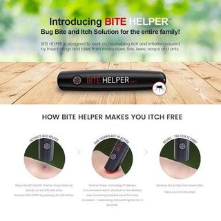 BITE HELPER เครื่องช่วยลดบรรเทาอาการคัน และอักเสบ จากยุงกัด ด้วย การสั้นสะเทือน  และความร้อน  ช่วยให้พิษกระจาย